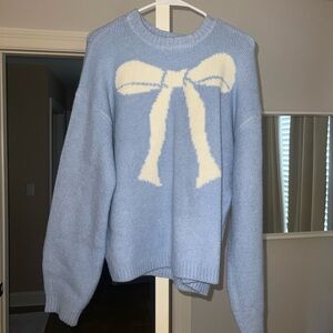 Blue bow sweater